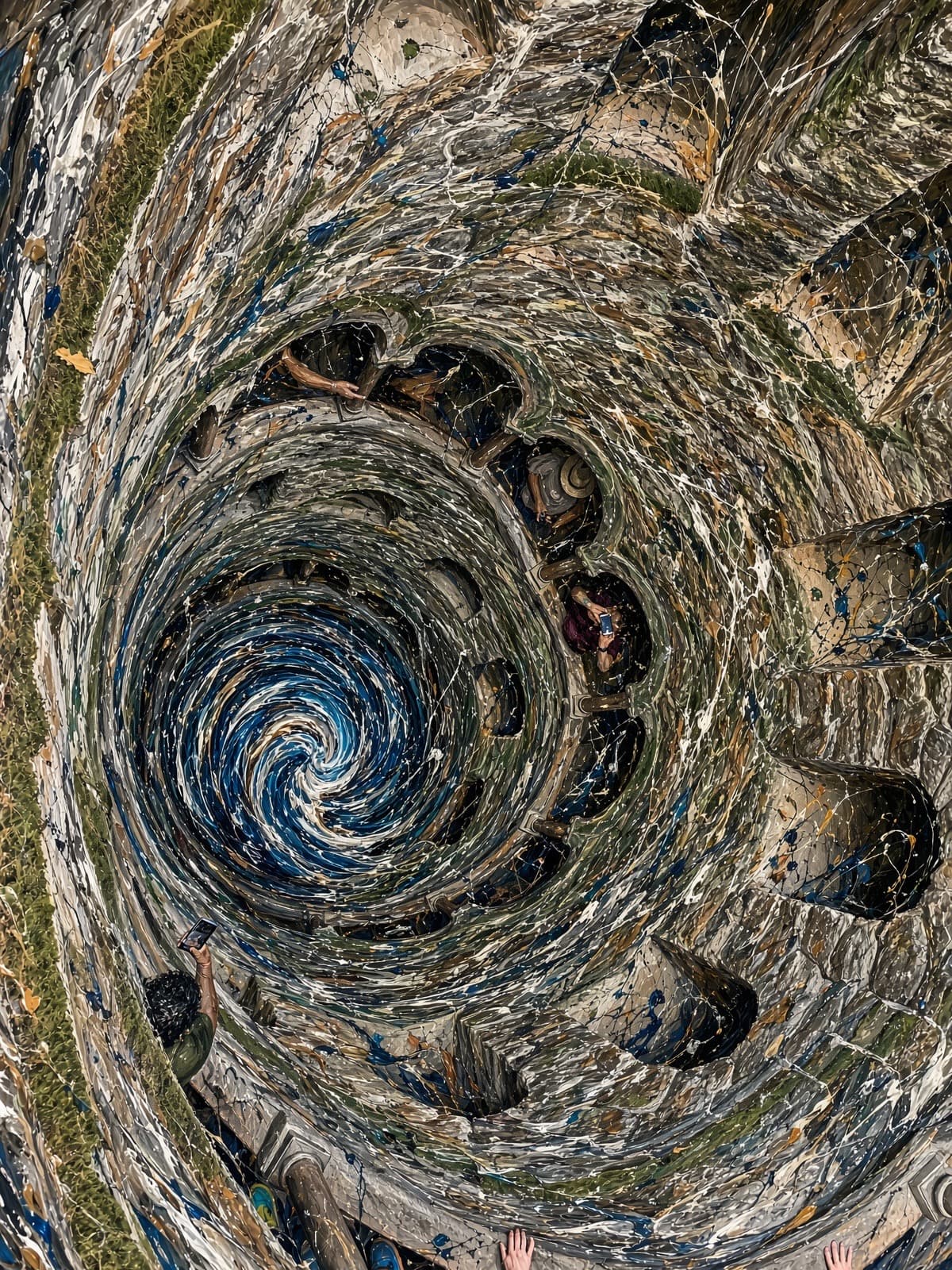 Swirling well seen from below